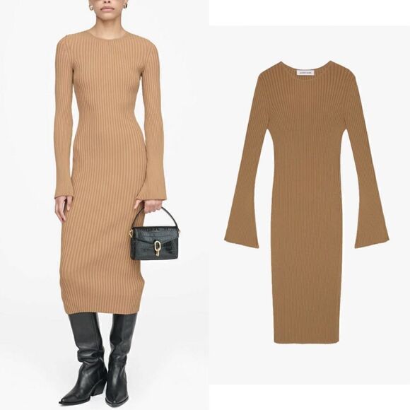 NWT Anine Bing Sia Ribbed Midi Dress - Picture 3 of 13